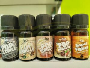 Lop liquids Pop licorice - Pop Vanilla - Pop Spices - Pop hazelnut - Biscuit Flakes